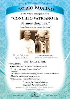 Invitación al Atrio Paulino sobre LA SALVACIÓN EN EL VATICANO II. Viernes 1 de junio