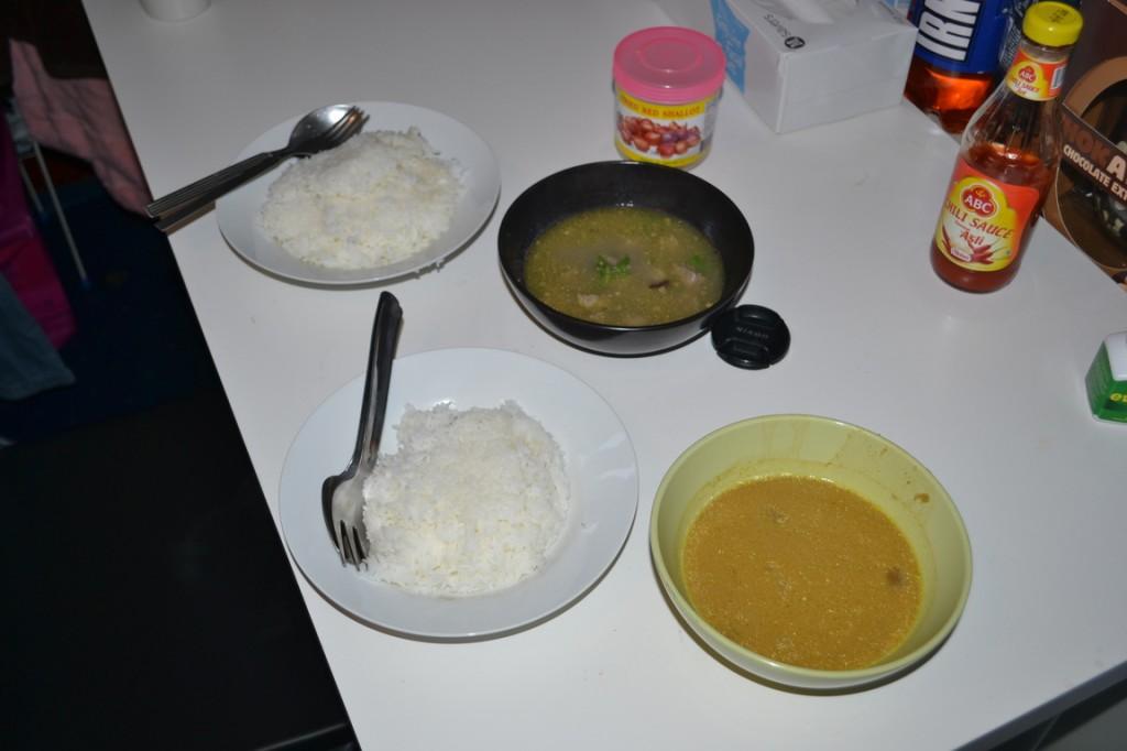 Sopa de cordero y Tong Seng