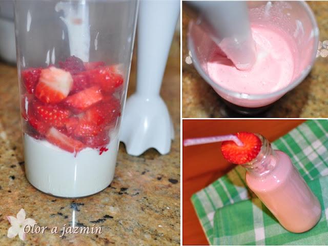 Batido de yogur con fresas Batido de yogur con fresas