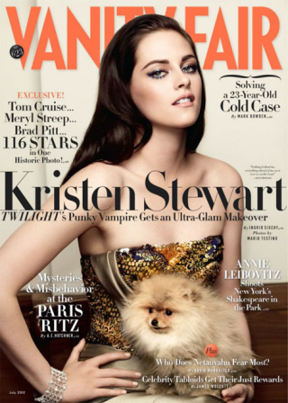 Una sofisticada Kristen Stewart, en portada de Vanity Fair USA, Julio 2012