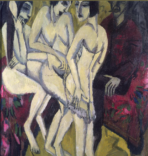 Ernst Ludwig Kirchner. El juicio de Paris, 1912-1913. Wilhelm-Hack-Museum, Ludwiggshafenam Rhein