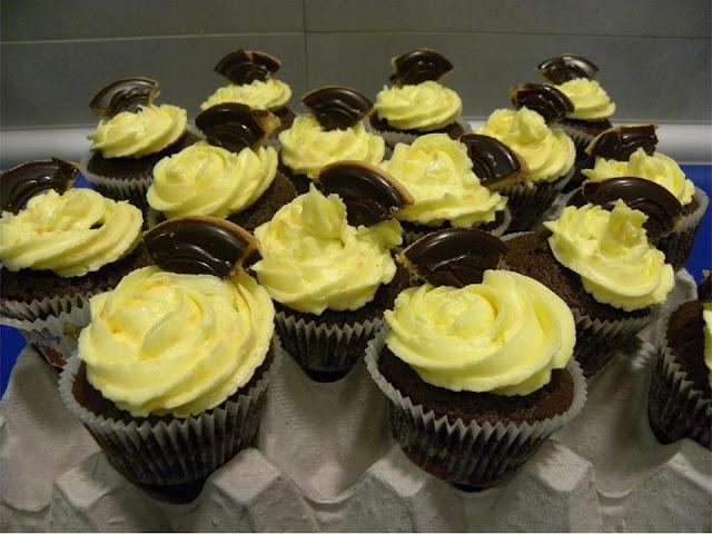 Cupcakes de chocolate y naranja