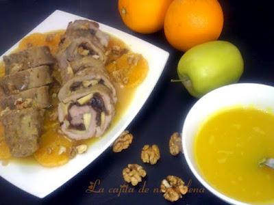 Solomillo relleno en salsa agridulce Solomillo relleno en salsa agridulce
