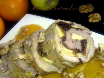 Solomillo relleno en salsa agridulce Solomillo relleno en salsa agridulce