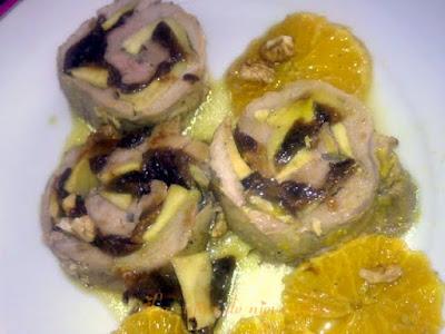 Solomillo relleno en salsa agridulce Solomillo relleno en salsa agridulce