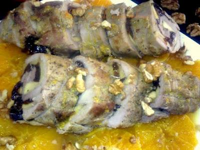 Solomillo relleno en salsa agridulce Solomillo relleno en salsa agridulce