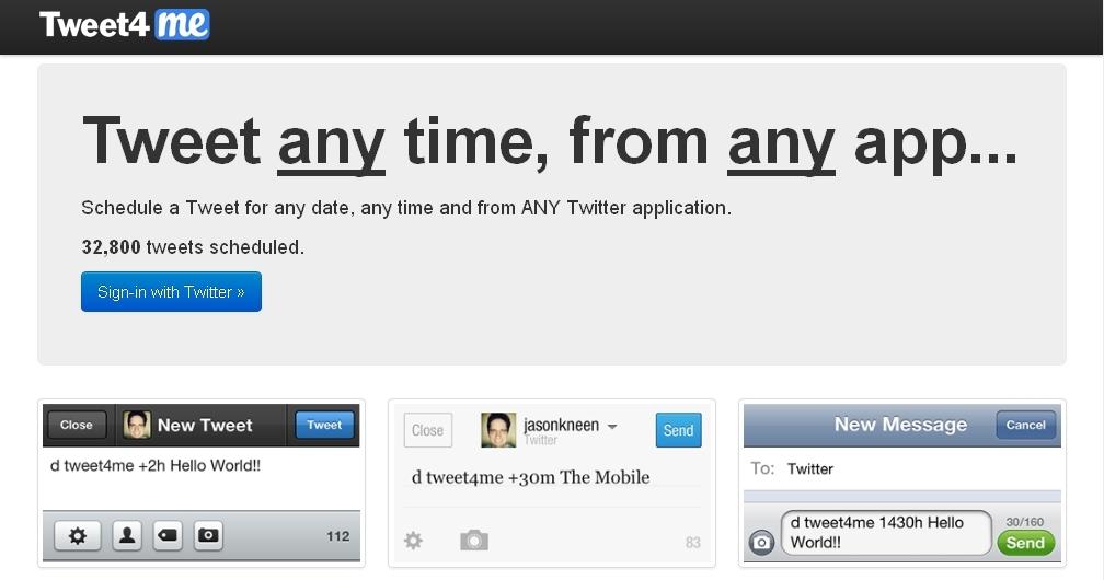 Programa tus tweets con tweet4.me Programa tus tweets con tweet4.me