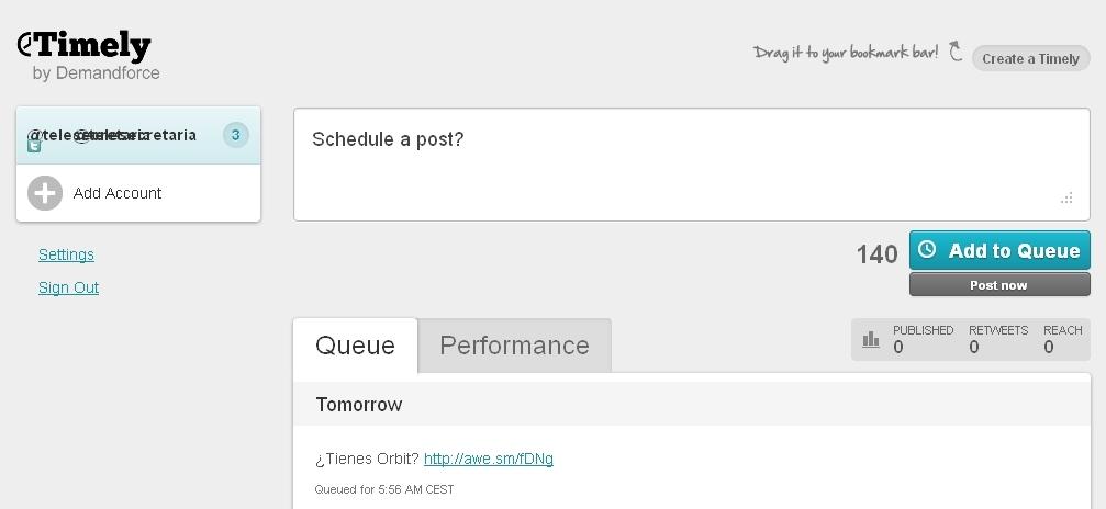 Publica tus tweets con Timely Publica tus tweets con Timely