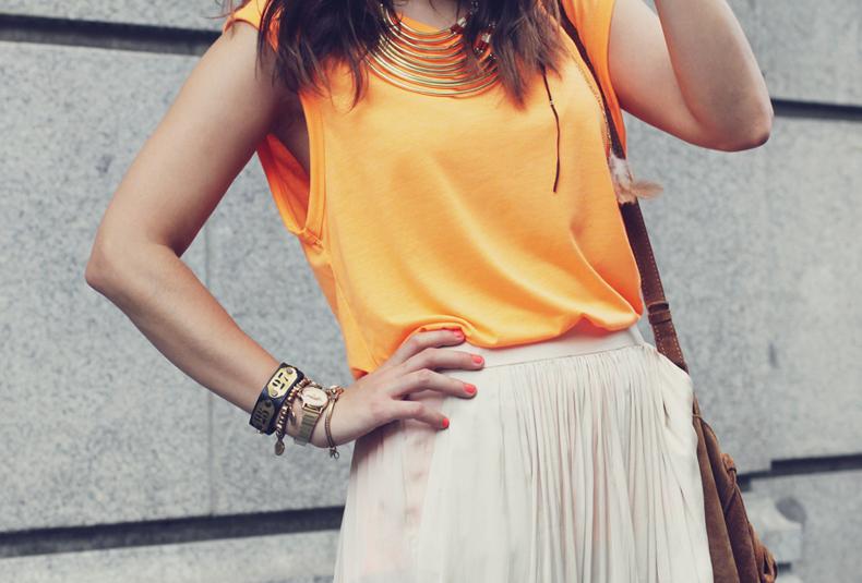 Maxi Skirt & Orange Top collagevintage