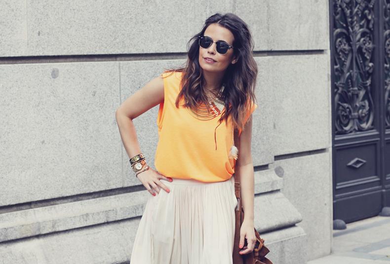 Maxi Skirt & Orange Top collagevintage
