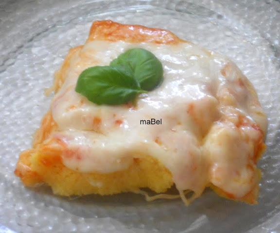 Pizza de harina de maíz - Polenta con queso