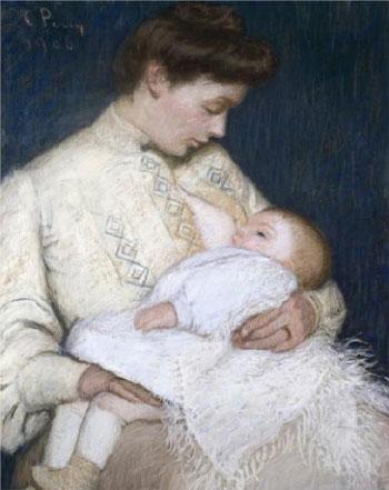 Madre amamantando a su hijo. Lilla Cabot Perry, 1906.