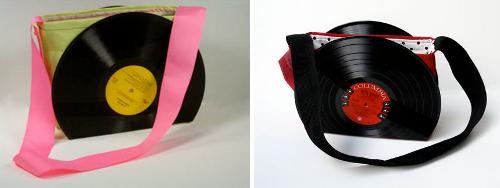 Bolso bandolera con discos de vinilo Dale otra vida a los discos de vinilo