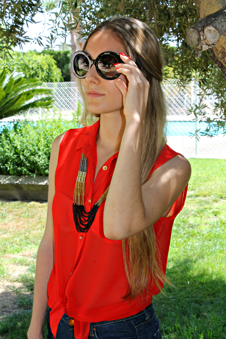 Jeans and red Jeans and red