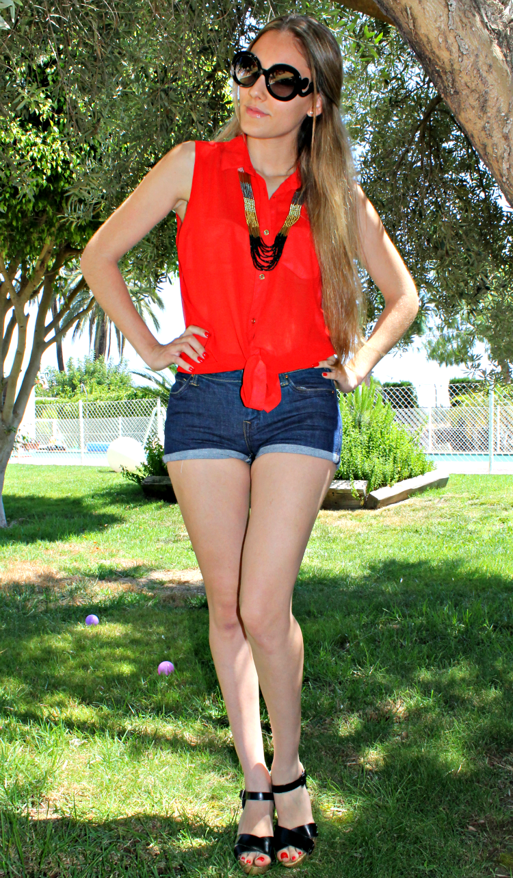 Jeans and red Jeans and red