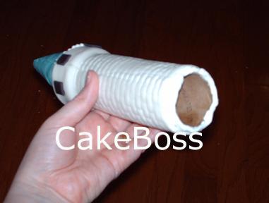 Paso a paso: Tarta castillo de princesas cola que muestra la torre de
