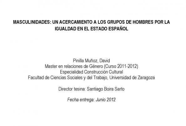 davidyboiraportada Publicación Masculinidades: un acercamiento a los grupos de hombres por la igualdad en el estado español