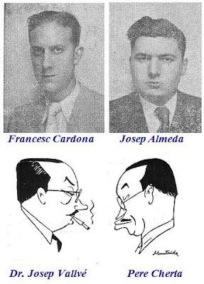 I Torneo Internacional de ajedrez Mollet 1935, victoria de Víctor Kahn Fotos de los ajedrecistas Francesc Cardona y Josep Almeda y caricaturas del Dr. Josep Vallvé y Pere Cherta