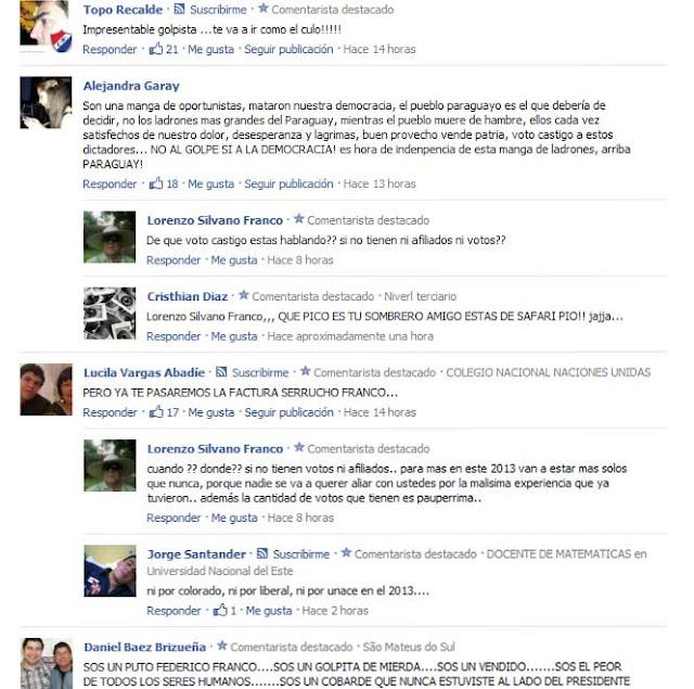 Los paraguayos rechazaron el golpe de Estado que desplazó a Lugo, según encuestas y Facebook Los paraguayos rechazaron el golpe de Estado que desplazó a Lugo, según encuestas y Facebook