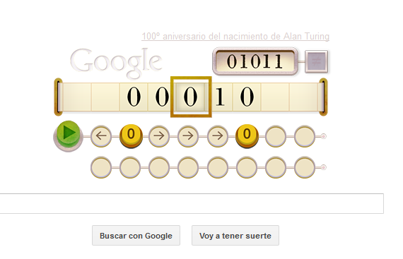 turing Doodle de homenaje a Alan Turing