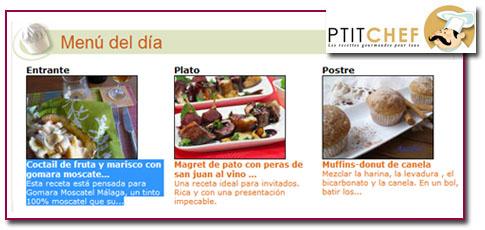 PabloD Gourmet - Menú del 25 de Junio de 2012 Coctail de fruta y marisco con Gomara Moscatel Málaga seleccionado para el menú de PTITCHEF