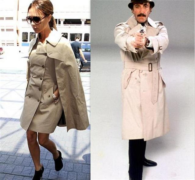 Victoria Beckham usa la capa al estilo del inspector Clouseau Victoria Beckham usa la capa al estilo del inspector Clouseau