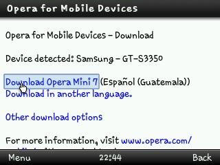 Opera Mini 7 Español