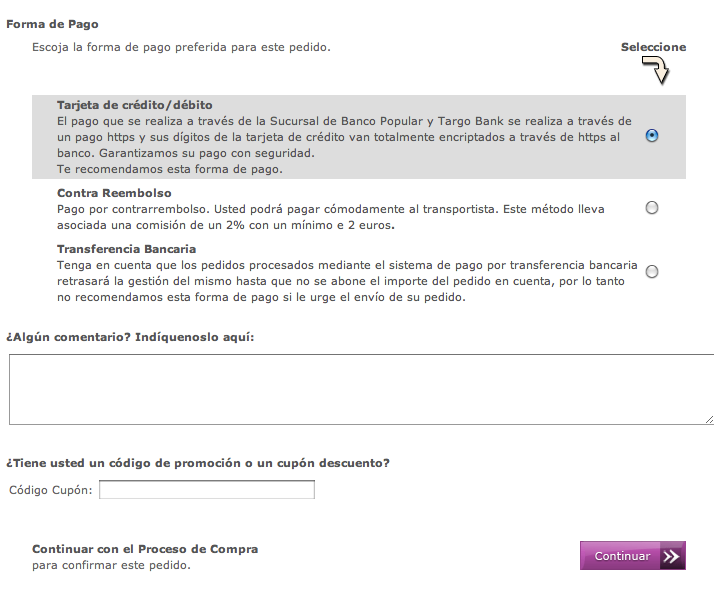 pago Comprando en Tusperfumes.net