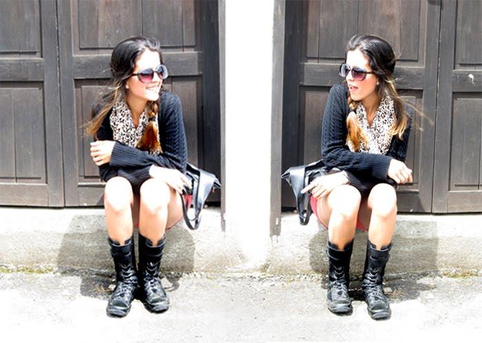 Coral shorts with boots Coral shorts with boots