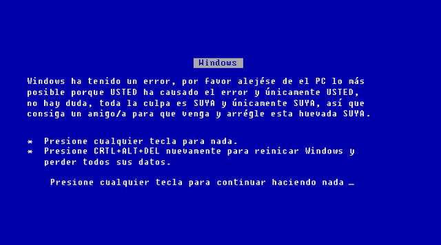 Pantalla Azul de la Muerte frente a Bill Gates