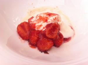 fresas con helado ECO MENÚ YODONA EN RUBAIYAD