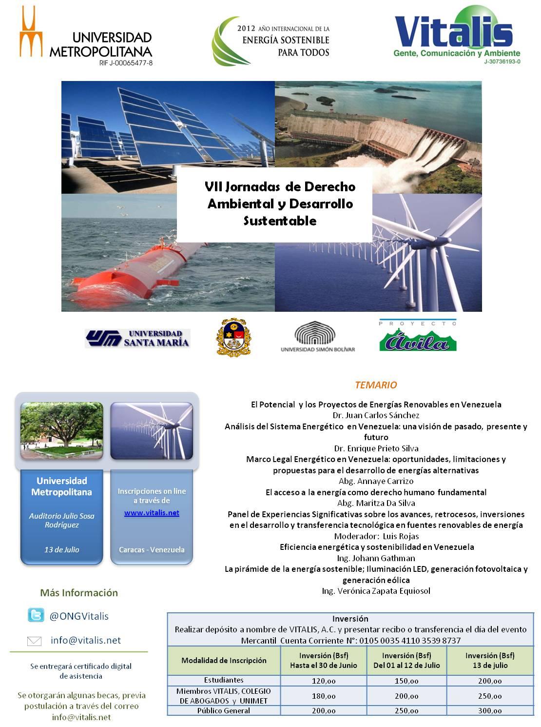 VII Jornadas de Derecho Ambiental y Desarrollo Sustentable Jornadas