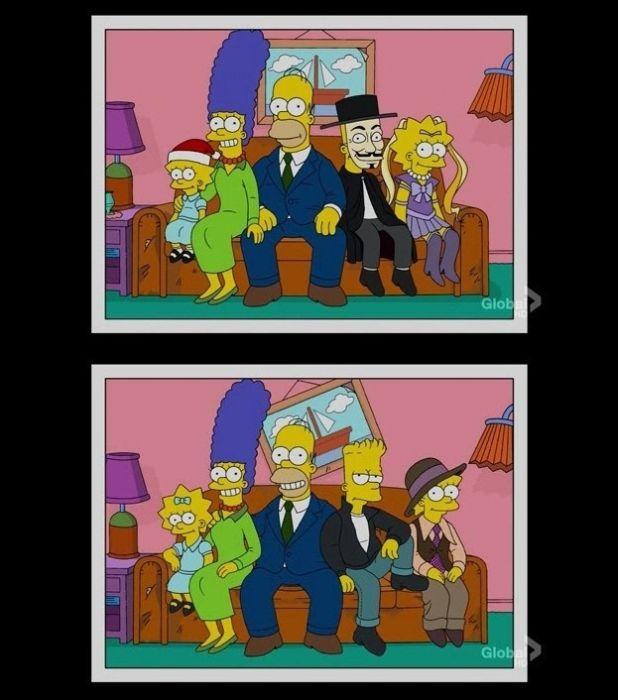 Postales de Los Simpsons a través de los años