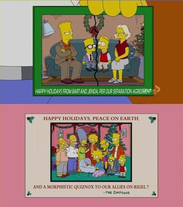 Postales de Los Simpsons a través de los años