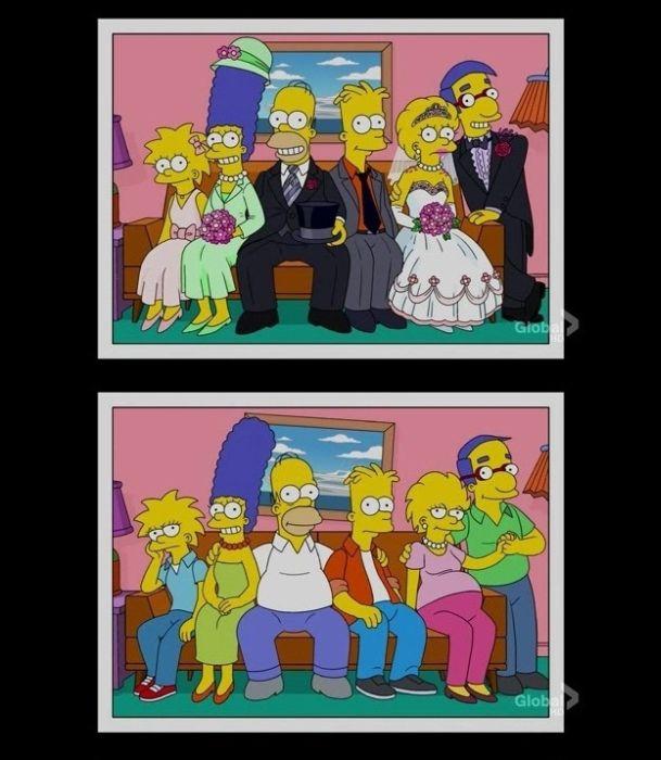 Postales de Los Simpsons a través de los años