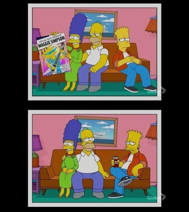 Postales de Los Simpsons a través de los años