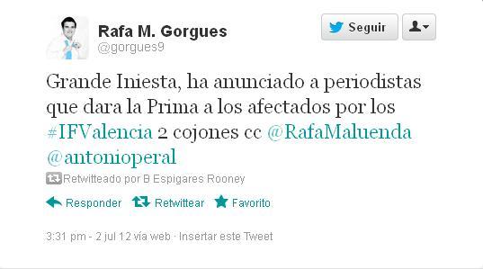 Tuit Rumor Iniesta