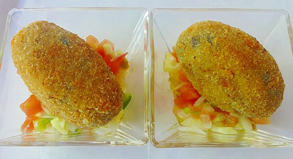 Croquetas de berenjenas y jamón cocido