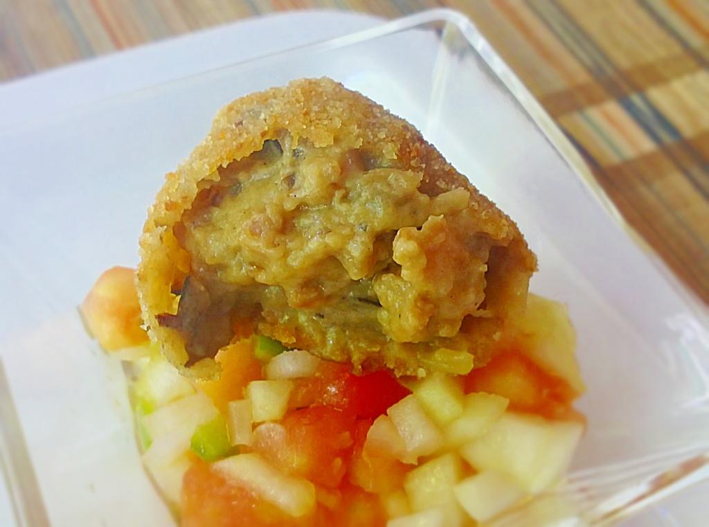 Croquetas de berenjenas y jamón cocido