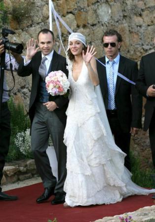 Andrés Iniesta se casó con Anna Ortiz . El vestido de la novia