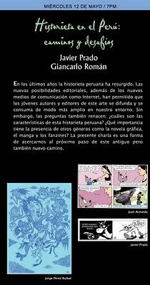 HOY: Conferencia “Historieta en el Perú: caminos y desafíos” HOY: Conferencia “Historieta en el Perú: caminos y desafíos”