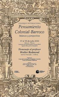 Programa «Coloquio Internacional de Pensamiento Colonial-Barroco. Balances y Perspectivas»