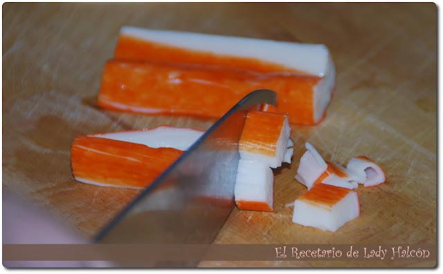 Tartaletas frescas de surimi de cangrejo Tartaletas frescas de surimi de cangrejo