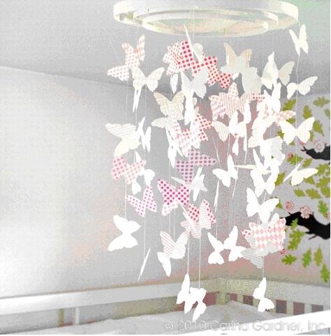 Móvil para habitación infantil hecho con mariposas de papel Adornos colgantes con mariposas troqueladas