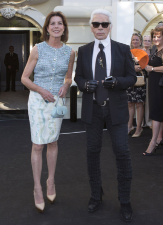 Carolina de Mónaco acompañó a Karl Lagerfeld en el lanzamiento de la colección de joyería de Chanel en Mónaco