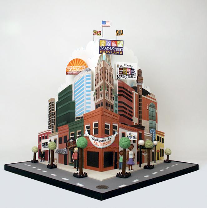 tarta cuidad con edificios tarta ciudad