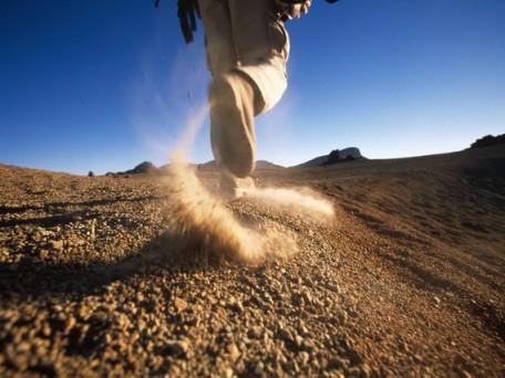 Man Running Through Desert