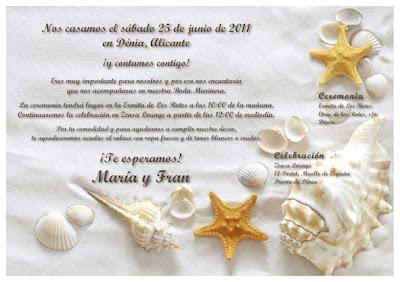 Invitaciones de bodas marineras