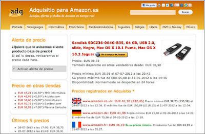 Adquisitio, busca gangas y comprueba precios en Amazon