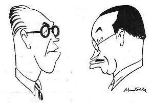 Caricaturas de Ángel Ribera y Pedro Cherta Caricaturas de Ángel Ribera y Pedro Cherta por Juan Muntañola